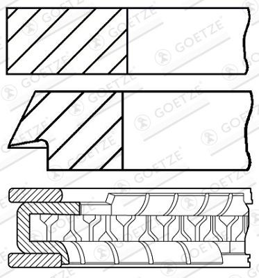 GOETZE ENGINE 08-429800-00: Set segmenti piston