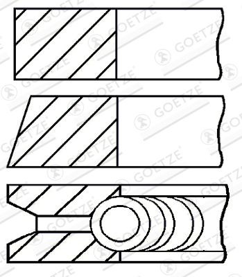 GOETZE ENGINE 08-336407-00: Set segmenti piston