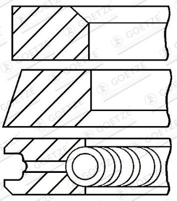 GOETZE ENGINE 08-123407-30: Set segmenti piston CarboGlide®