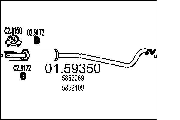 MTS 01.59350: Toba esapament intermediara 1660mm
