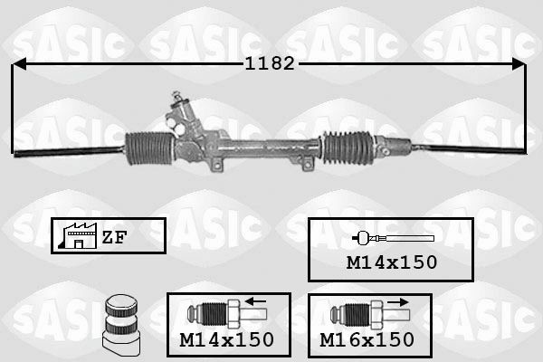 SASIC 7006035: Lenkgetriebe mit Axialgelenk, ohne Kugelgelenke