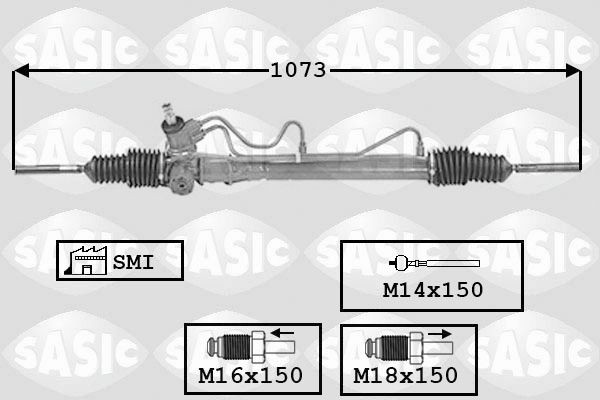 SASIC 7006115: Crémaillère de direction avec rotule axiale, sans rotules