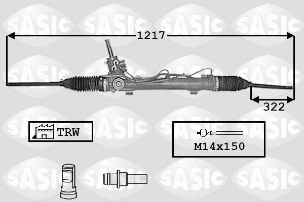 SASIC 7006019: Crémaillère de direction avec rotule axiale, sans rotules