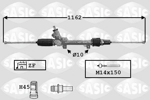 SASIC 7170021: Lenkgetriebe mit Axialgelenk, ohne Kugelgelenke