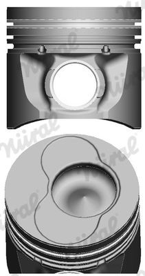 NÜRAL 87-114907-95: Piston pentru cilindrul 3, pentru cilindrul 4, cu bucsa pentru bolt, cu segment piston