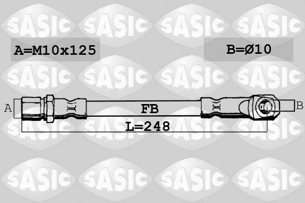 SASIC SBH6286: Pidurivoolik Esisild, vasakul, paremal, 248mm