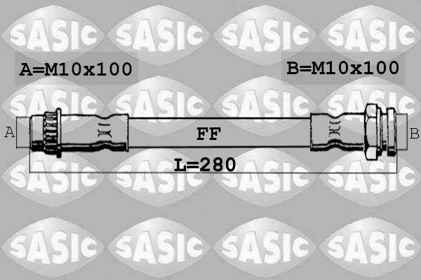 SASIC 6600018: Bremžu šļūtene Aizmugurējais tilts, pa kreisi, pa labi, 280mm