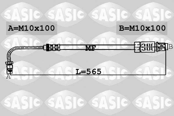SASIC 6600022: Pidurivoolik esisild vasakul, 565mm
