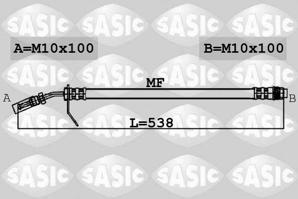 SASIC 6604009: Pidurivoolik Esisild, all, 538mm