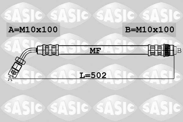 SASIC 6604017: Pidurivoolik Esisild, üleval, 502mm