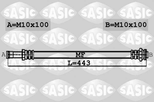 SASIC 6606011: Pidurivoolik Esisild, paremal, 443mm