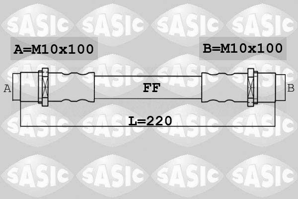 SASIC 6606012: Pidurivoolik Tagasild, paremal, 220mm