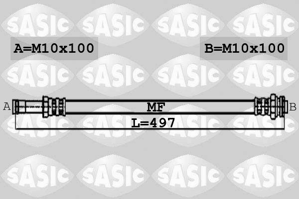 SASIC 6606014: Pidurivoolik Esisild, paremal, 497mm