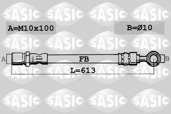 SASIC 6606041: Pidurivoolik esisild vasakul, 613mm