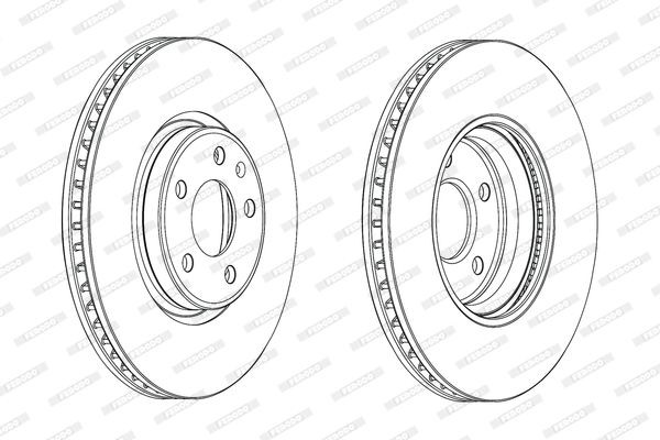 FERODO DDF1996C: Piduriketas Ø: 320mm, õhutusega, Ø: 320mm, kaetud, koos kruvidega PREMIER