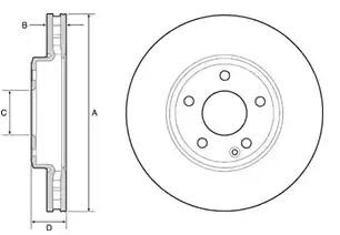 DELPHI BG4646C: Piduriketas Ø: 295mm, õhutusega, Ø: 295mm, kaetud