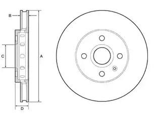 DELPHI BG4647C: Piduriketas Ø: 256mm, õhutusega, Ø: 256mm, kaetud