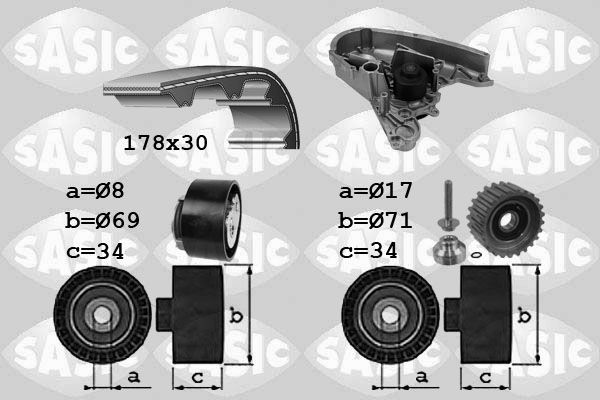 SASIC 3906030: Veepump + hammasrihmakomplekt