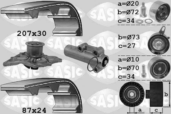 SASIC 3906058: Veepump + hammasrihmakomplekt