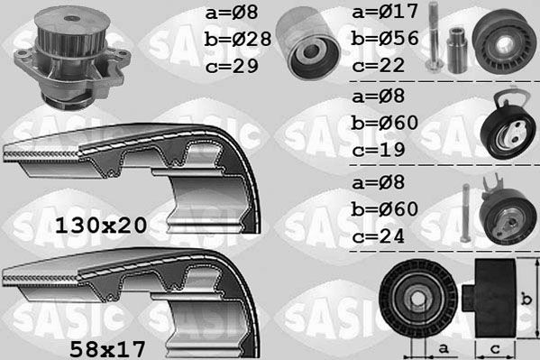 SASIC 3906060: Veepump + hammasrihmakomplekt