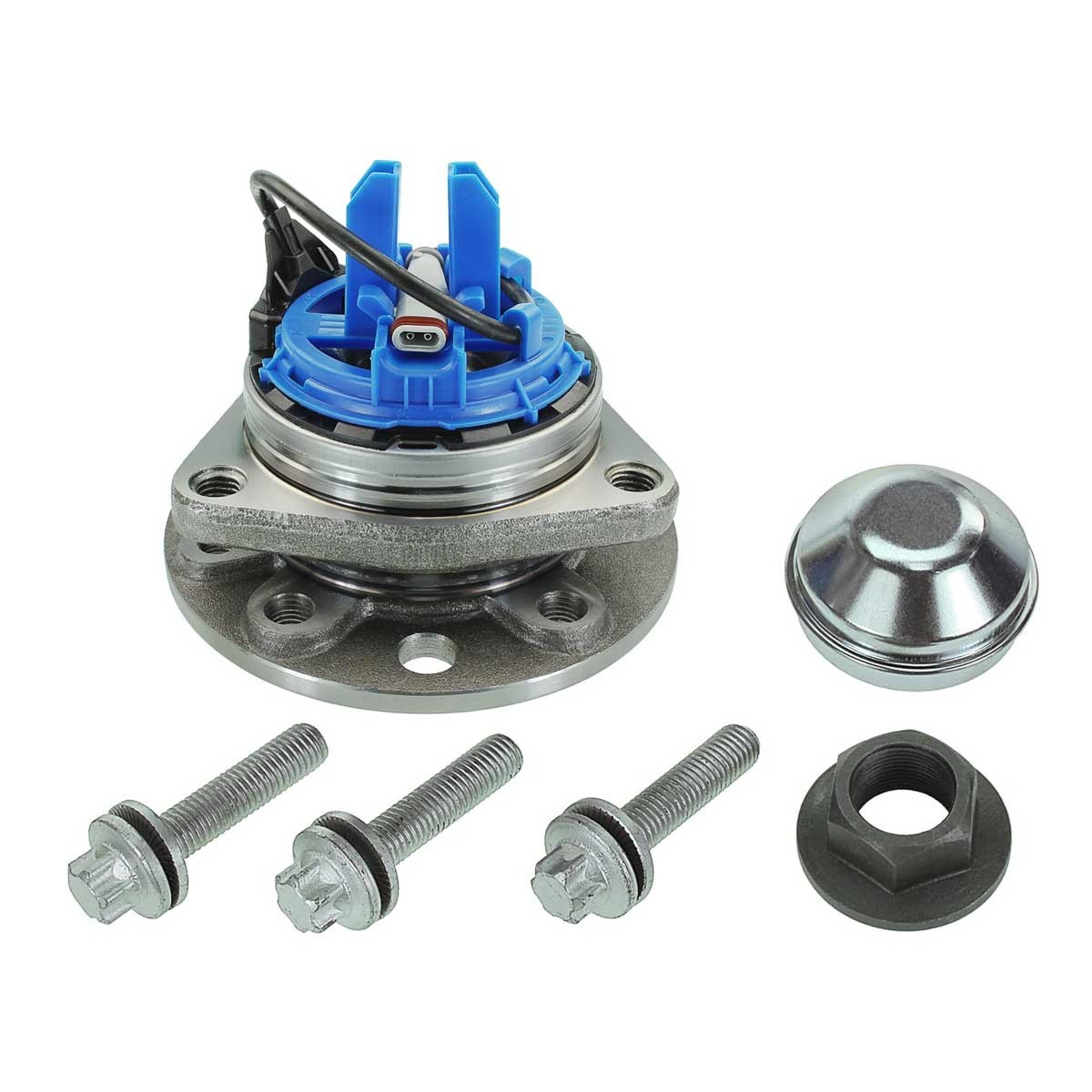 MEYLE 614 650 0008: Mozzo ruota Assale anteriore, con materiale di fissaggio/montaggio, con cuscinetto ruota integrato, con sensore ABS integrato, ORIGINAL Quality