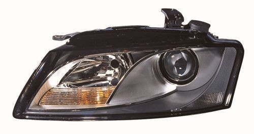 ABAKUS 446-1119RMLDEM2: Far dreapta, H7, fara bec cu incandescenta, cu motor reglaj LWR, Carcasa cu parte interioara neagra