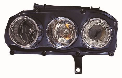 ABAKUS 667-1116L-LD-EM: Projecteur principal gauche, H7, W5W, PY21W, sans ampoule, avec commande pour correcteur de site projecteur, Couleur du disperseur (clignotant): limpide