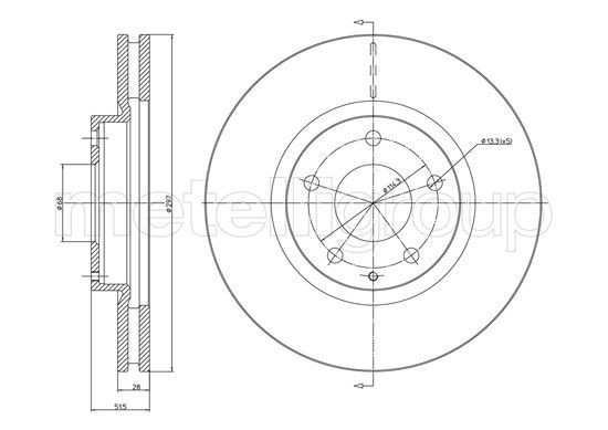 CIFAM 800-1455C: Piduriketas Ø: 297,0mm, õhutusega, Ø: 297,0mm, värvitud