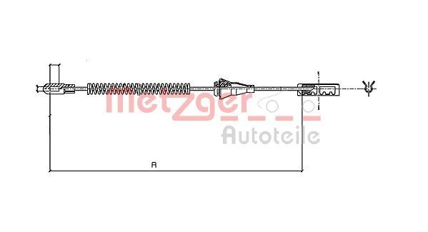 METZGER 11.5934: Cablu, frana de parcare spate stanga, spate dreapta, dreapta, 210mm, COFLE