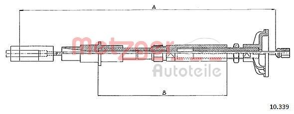 METZGER 10.339: Cablu ambreiaj COFLE