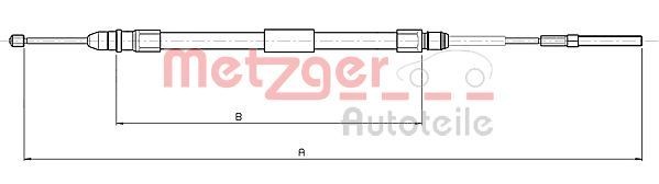 METZGER 10.4137: Cablu, frana de parcare spate stanga, 1693/1140mm, 1693/1140mm, COFLE