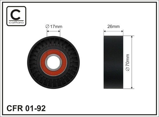 CAFFARO 01-92: Kiristysrulla, moniurahihna Ø: 70mm, Ø: 70mm