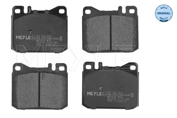 MEYLE 025 203 9215: Piduriklotsid Esisild, koos kokkusurumisvastase plekiga, ORIGINAL Quality