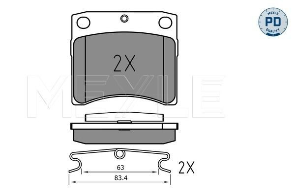 MEYLE 025 216 3517/PD: Plaquettes de frein Essieu avant, avec tôle anti-bruit, MEYLE-PD Quality