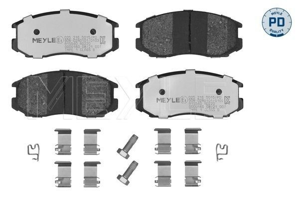 MEYLE 025 216 5015/PD: Piduriklotsid Esisild, koos kokkusurumisvastase plekiga, MEYLE-PD Quality