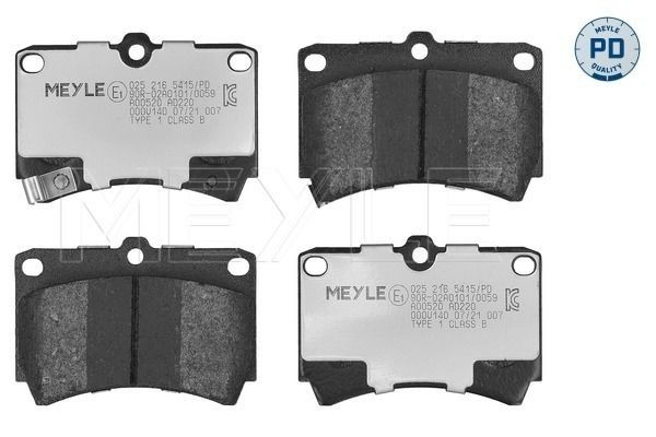 MEYLE 025 216 5415/PD: Piduriklotsid Esisild, koos kokkusurumisvastase plekiga, MEYLE-PD Quality