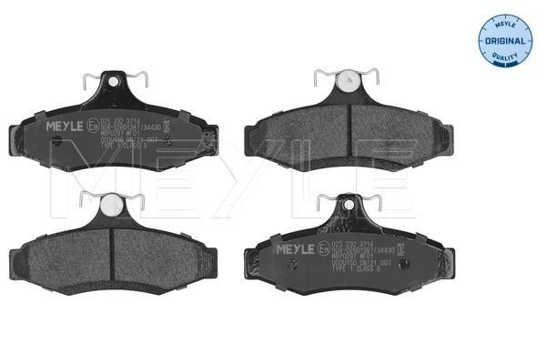 MEYLE 025 232 3714: Piduriklotsid Tagasild, koos kokkusurumisvastase plekiga, ORIGINAL Quality
