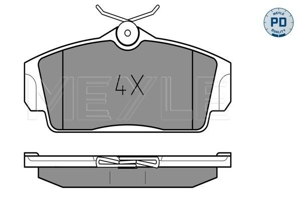 MEYLE 025 234 6316/PD: Plăcuțe de frână punte fata, cu tabla anti scartait, MEYLE-PD Quality