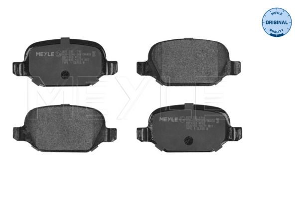 MEYLE 025 235 1716: Piduriklotsid Tagasild, koos kokkusurumisvastase plekiga, ORIGINAL Quality