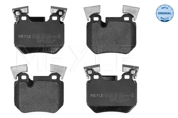MEYLE 025 243 1517: Piduriklotsid Tagasild, koos kokkusurumisvastase plekiga, ORIGINAL Quality