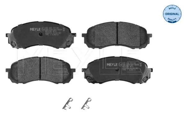 MEYLE 025 243 7217/W: Piduriklotsid Esisild, koos kokkusurumisvastase plekiga, ORIGINAL Quality