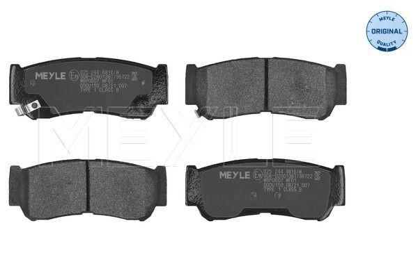 MEYLE 025 244 8816/W: Piduriklotsid Tagasild, koos kokkusurumisvastase plekiga, ORIGINAL Quality