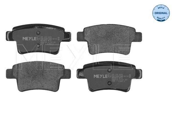 MEYLE 025 245 4016: Piduriklotsid Tagasild, koos kokkusurumisvastase plekiga, ORIGINAL Quality