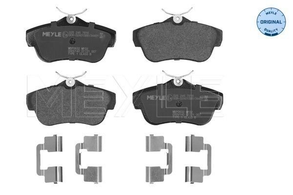 MEYLE 025 245 7816: Piduriklotsid Tagasild, koos lisadega, koos kokkusurumisvastase plekiga, ORIGINAL Quality