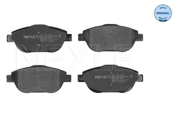 MEYLE 025 248 8318: Piduriklotsid Esisild, koos kokkusurumisvastase plekiga, ORIGINAL Quality