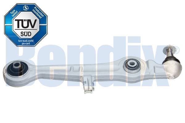 BENDIX 045653B: Vikšro valdymo svirtis kairė ir dešinė, priekis, priekinė ašis, apatinis, Aliuminis, su atrama/vairo traukle, su spaustuku, su atraminiu buferiu