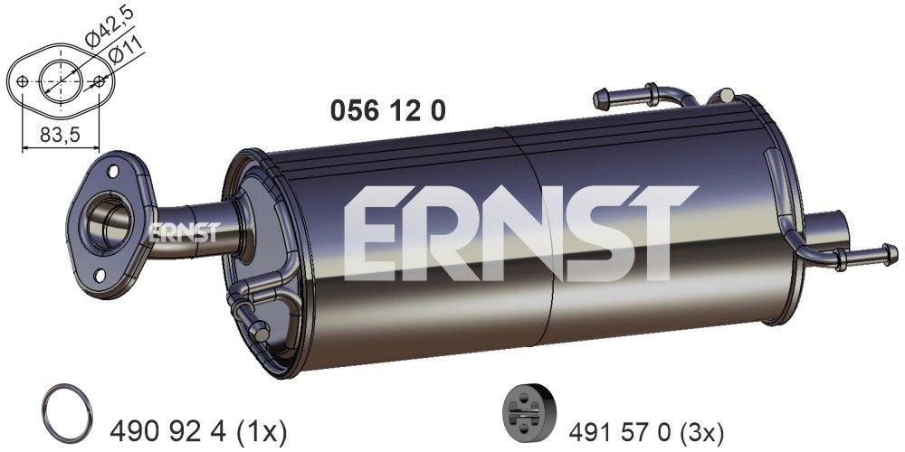 ERNST 056120: Lõppsummuti 620mm