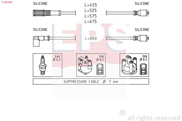 EPS 1.500.398: Süütesüsteemikomplekt Made in Italy - OE Equivalent