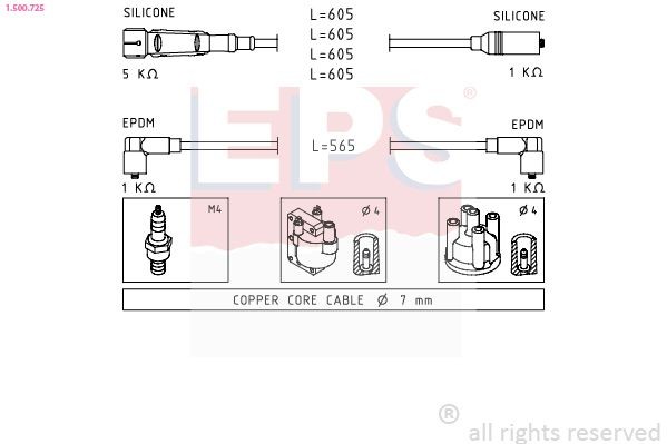 EPS 1.500.725: Süütesüsteemikomplekt Made in Italy - OE Equivalent