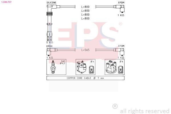 EPS 1.500.737: Süütesüsteemikomplekt Made in Italy - OE Equivalent